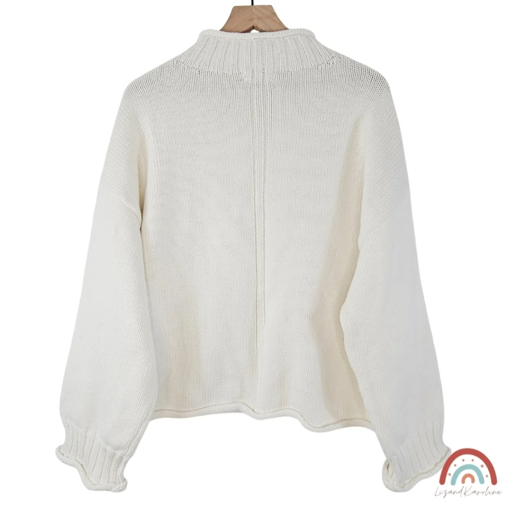 New! J. Crew 2025 Rollneck Sweater Ivory M - Picture 7 of 16